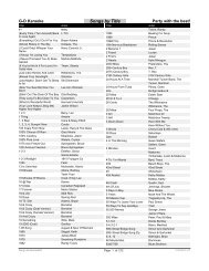 Karaoke List Oct 2009 - hgentertainments