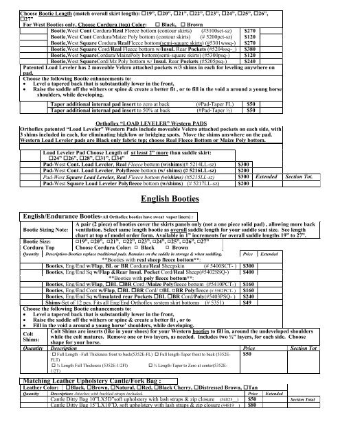 Orthoflex Tack, Accessories, & Replacement Parts