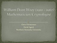 William Dean Wray (1910 – 1962) Mathematician/Cryptologist