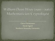 William Dean Wray (1910 – 1962) Mathematician/Cryptologist