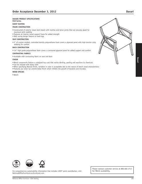 GSA Seating Price List - National Office Furniture