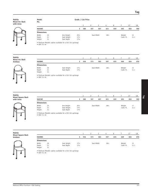 GSA Seating Price List - National Office Furniture