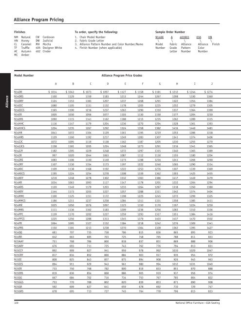 GSA Seating Price List - National Office Furniture