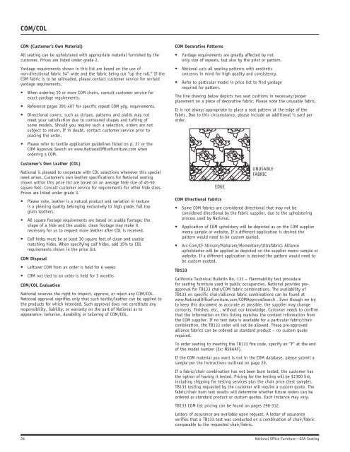 GSA Seating Price List - National Office Furniture