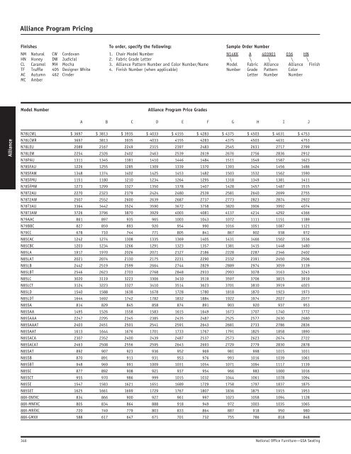 GSA Seating Price List - National Office Furniture