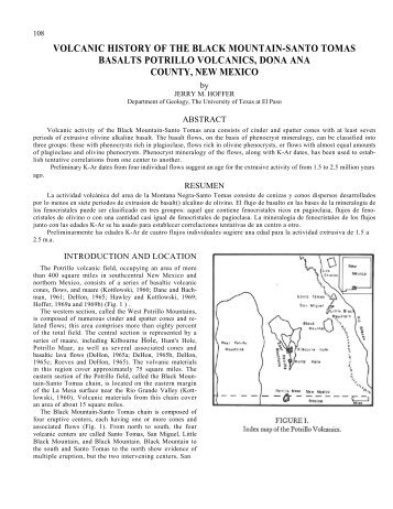 Volcanic history of the Black Mountain-Santo Tomas - New Mexico ...