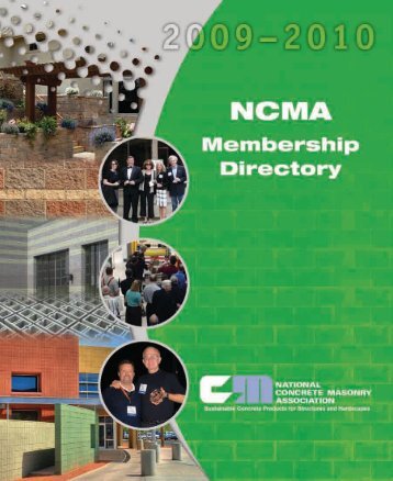 2009MembDirectory - National Concrete Masonry Association