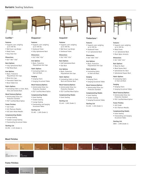 Bariatric Sales Sheet - National Office Furniture