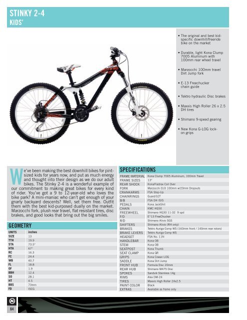 specifications geometry - Kona