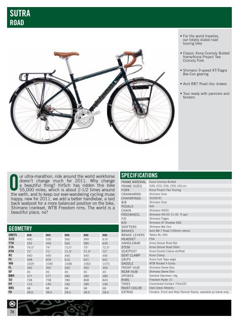 specifications geometry - Kona