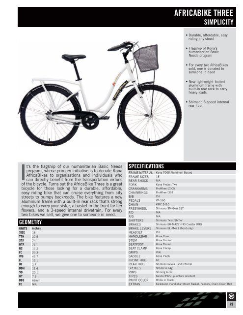 specifications geometry - Kona