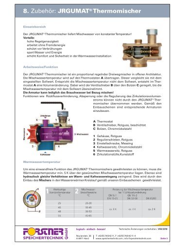 JRGUMAT® Thermomischer - Forstner Speichertechnik GmbH