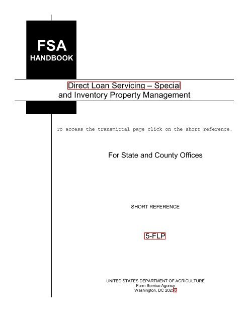 5-flp_r00_a24, Direct Loan Servicing - USDA Farm Service Agency