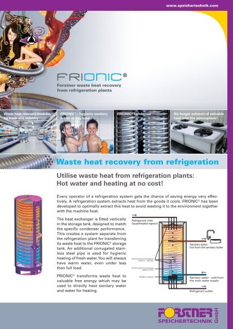 Waste heat recovery from refrigeration - Forstner Speichertechnik ...