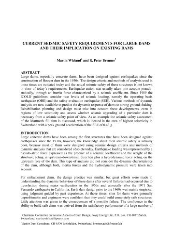 Current seismic safety requirements for large dams