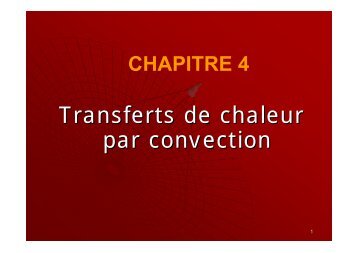 Transferts de chaleur par convection