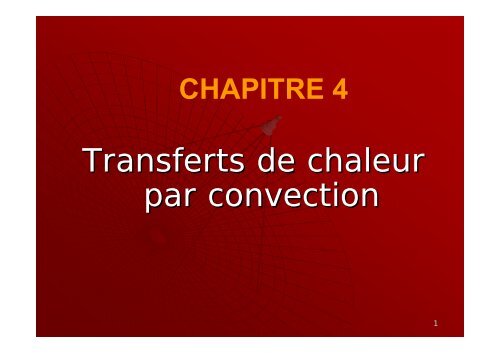 Transferts de chaleur par convection