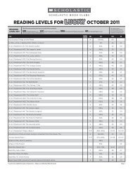READING LEVELS FOR OCTOBER 2011 - Scholastic Book Clubs