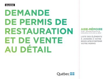 guide Demande de permis de restauration et de - MAPAQ ...