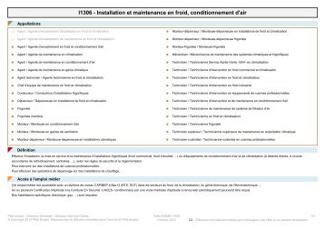Fiche Rome - I1306 - Installation et maintenance en froid ...