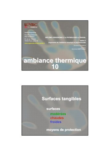 T9 Surfaces tangibles (b. kapitaniak) - Faculté de médecine Pierre et ...