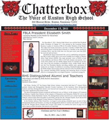 December 2011 Chatterbox - Ruston High School