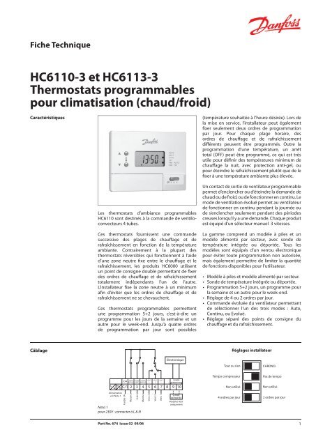 HC6110-3 et HC6113-3 - Danfoss Chauffage