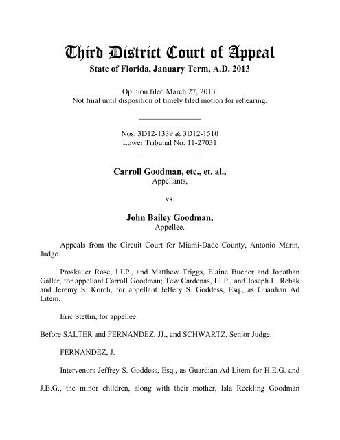 Third District Court of Appeal Third District Court of Appeal