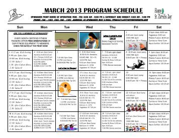 Latest Class Schedule for Spinnaker Point - City of Portsmouth