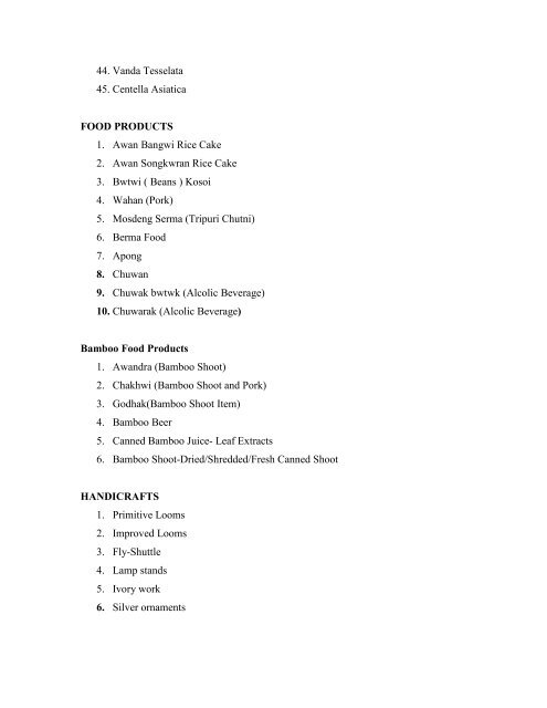 ARUNACHAL PRADESH POSSIBLE GI RESOURCES ...