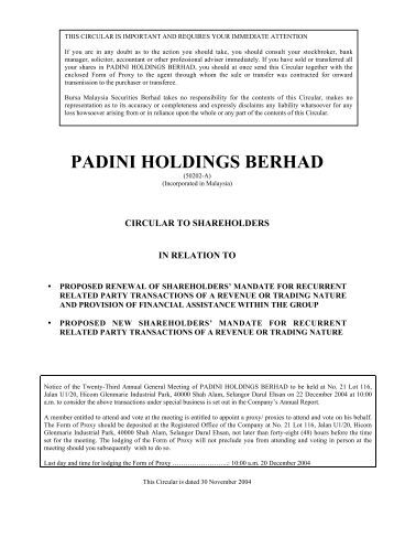 padini holdings berhad As at 31 may 2016, padini holdings berhad, fraser & neave holdings bhd and suria capital holdings bhd have substantial unrealised gains. padini holdings berhad As at 31 may 2016, padini holdings berhad, fraser & neave holdings bhd and suria capital holdings bhd have substantial unrealised gains.