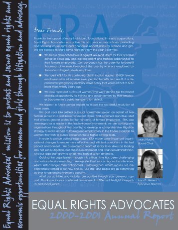 Dear Friends, - Equal Rights Advocates