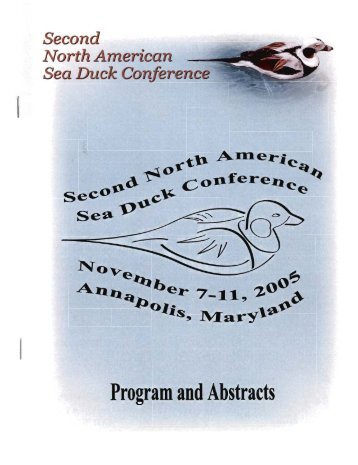 Second North American Sea Duck Conference - Patuxent Wildlife ...