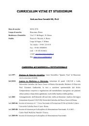 Curriculum Vitae della Dott.ssa Sara Farnetti