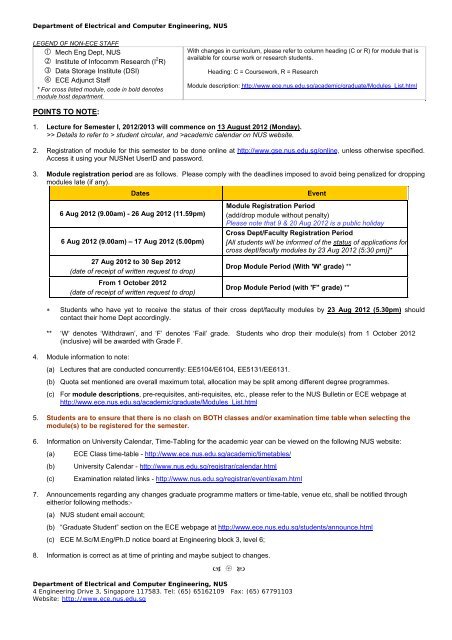 Class Time-Table for Graduate Modules Semester I - Department of ...