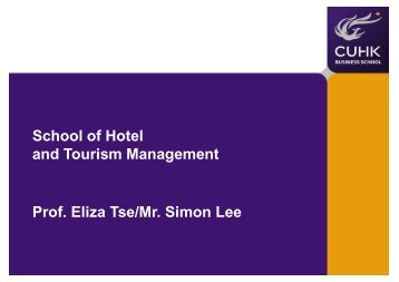 School of Hotel and Tourism Management - CUHK Business School ...