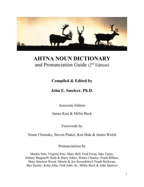 AHTNA NOUN DICTIONARY - Author John Smelcer