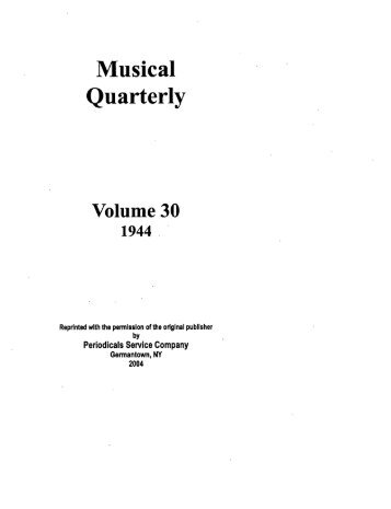 Front Matter (PDF) - Musical Quarterly