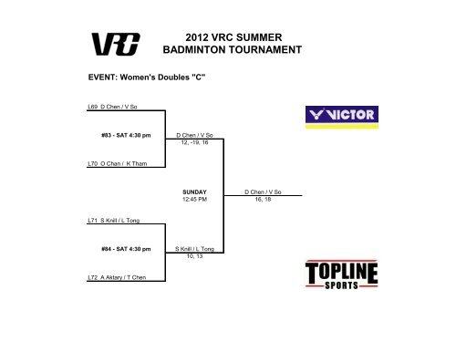 2012 VRC SUMMER BADMINTON TOURNAMENT