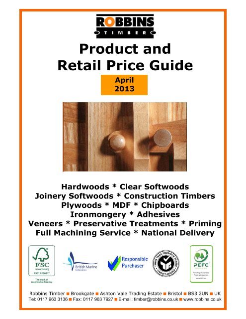 Product and Retail Price Guide - Robbins Timber
