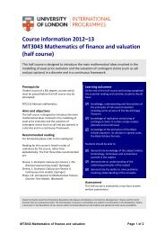 half course - University of London International Programmes