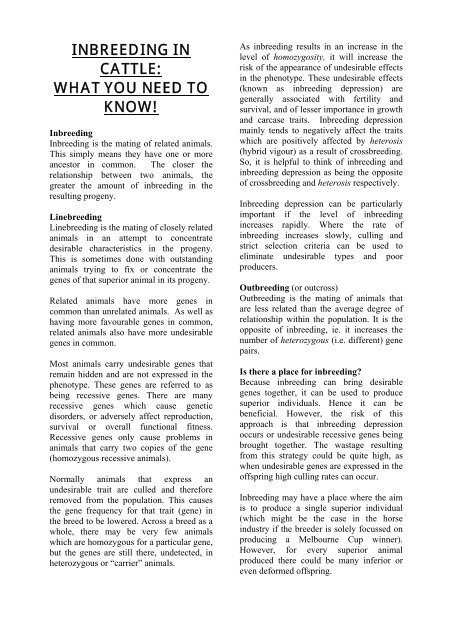 inbreeding in cattle - Angus Society of Australia inbreeding in cattle - Angus Society of Australia
