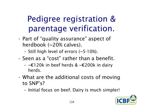 Genomics – A New Era for Cattle Breeding. Session - ICBF