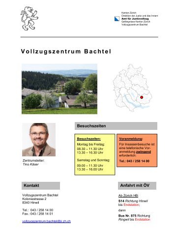 Vollzugszentrum Bachtel - Amt für Justizvollzug - Kanton Zürich