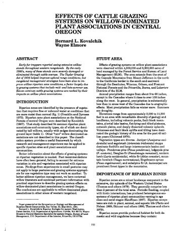 Effects of cattle grazing systems on willow - USFS Rocky Mountain ...