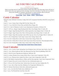 Cattle Calendar Ag Youth CAlendAr - Ag Youth Magazine