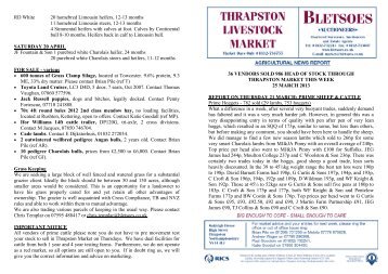 Thrapston Market Weekly Report - Henry H. Bletsoe and Son