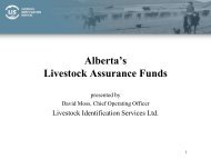 Alberta's Livestock Assurance Funds