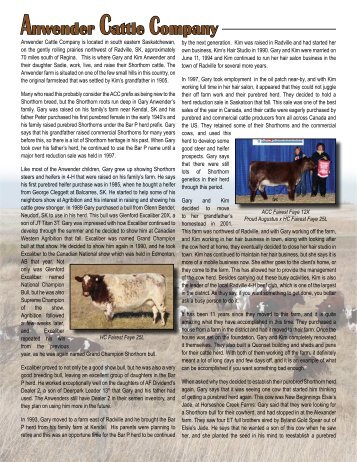 Anwender Cattle Company - Canadian Shorthorn Association