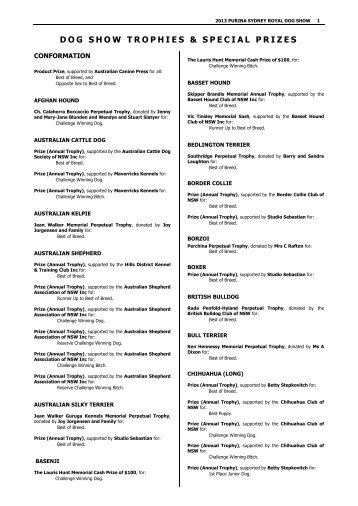 Canberra Dog Show Catalogue For Canberra Dog Show Catalogue For